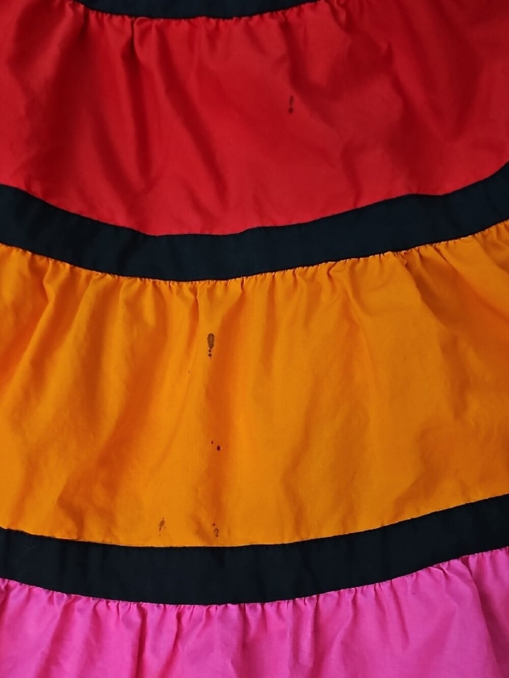Albert Nipon Multicolor Tiered Maxi Skirt SET Red,& Orange & Pink, Vintage Set - Picture 15 of 16